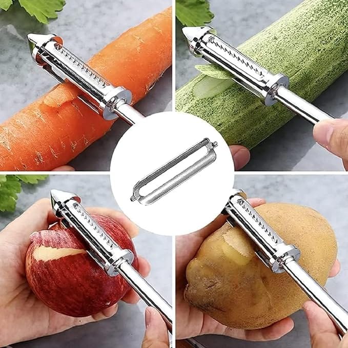 Slicezio™ 3 in 1 Stainless steel Multifunctional Veggie Peeler (Pack of 2)