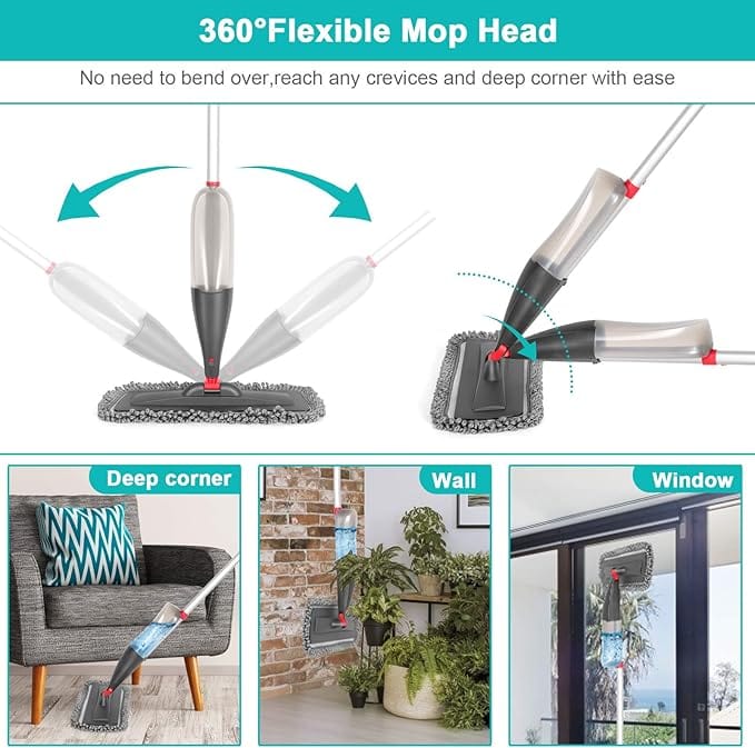 Mopify™ Floor Cleaning Mop Stick with Spray Bottle